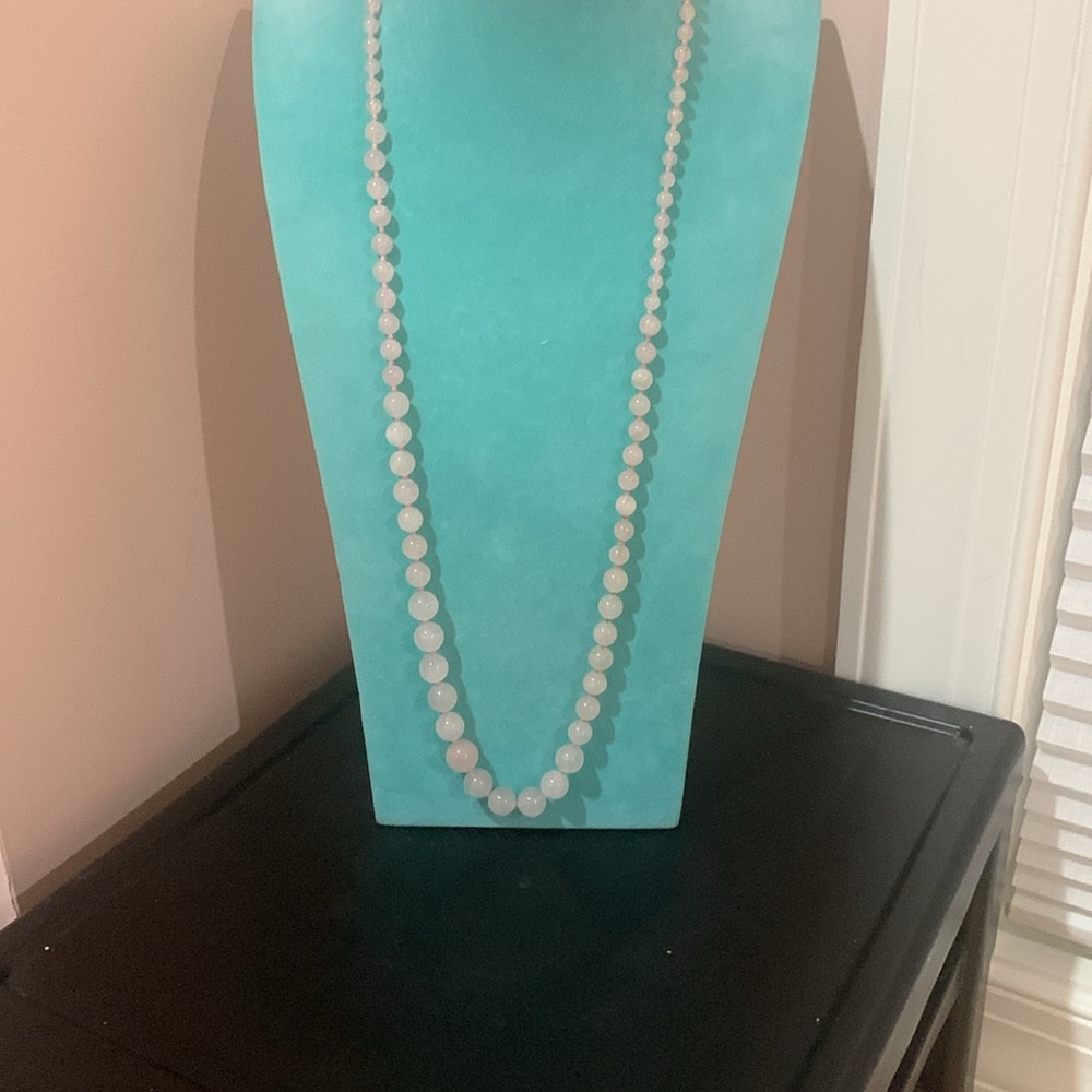 Vintage Rose Quartz Single Strand Hand Knotted Graduated Beads Necklace 34” - Picture 2 of 14